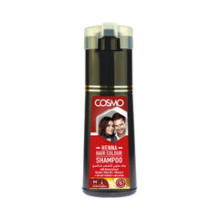 COSMO Henna Hair Colour Shampoo – 180ml bottle and packaging – 100% grey coverage, ammonia-free with natural extracts