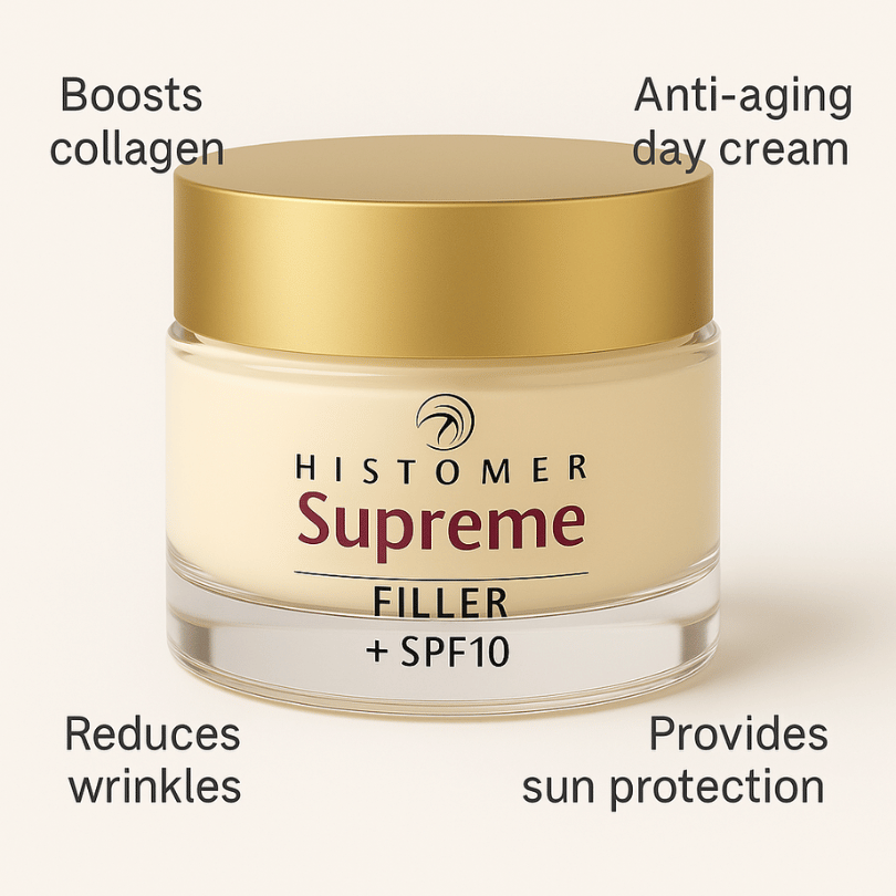 Histomer BIO HLS Supreme Filler Jar with Gold Cap – Anti-Wrinkle Day Cream with SPF10