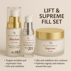 Histomer Lift & Supreme Fill Set – BIO HLS Absolute Lifting Serum, Formula 201 Dark Circle Under Eye Treatment, Supreme Filler Cream – Anti-Aging Skincare Trio - E11 Store