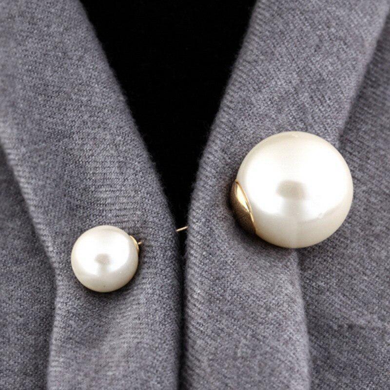 Faux Pearl Brooch Pins For Sweater, Shawl, Clip Dress, Cardigan Collar